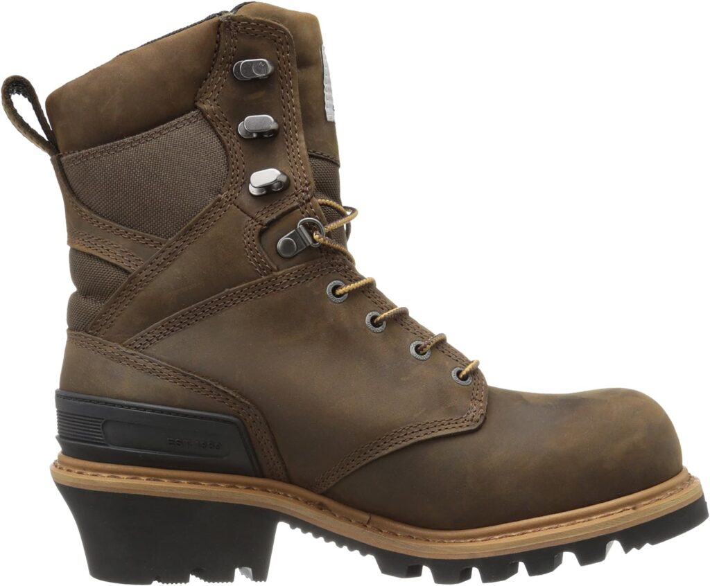 Carhartt Mens 8 Waterproof Composite Toe Leather Logger Boot CML8369