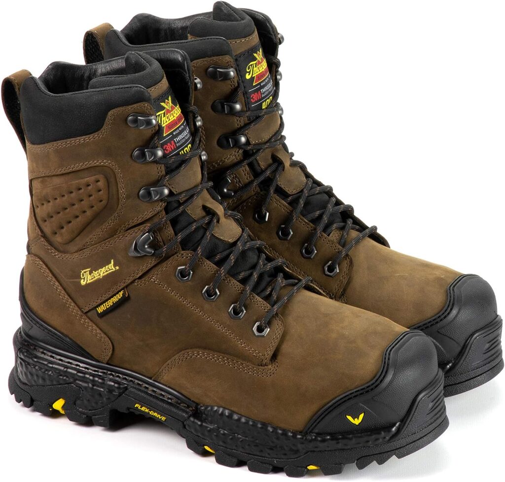 Thorogood Infinity FD Series 8” Waterproof Composite Toe Work Boots for Men with Full-Grain Leather, 400g Insulation, and Slip-Resistant Outsole; EH Rated