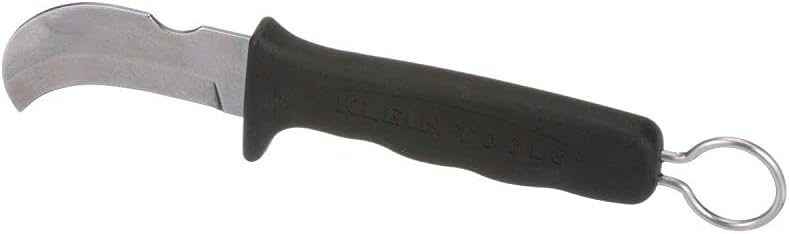 Klein Tools 1570-3 Fixed Blade Professional Knife with 3-Inch Steel Hook Blade, Best Knife for Cable Skinning